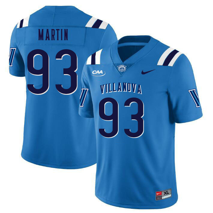 Men #93 Capri Martin Villanova Wildcats College Football Jerseys Stitched Sale-Light Blue